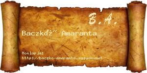 Baczkó Amaranta névjegykártya